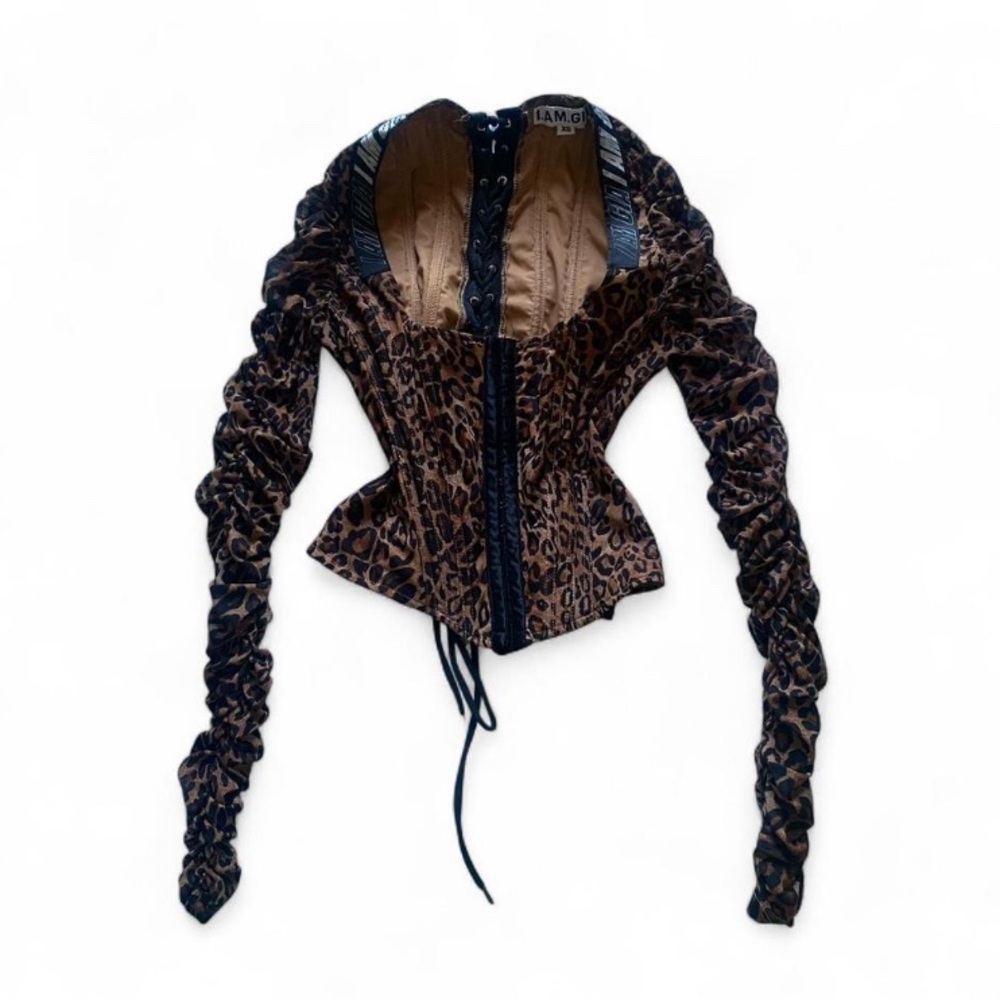 I.AM.GIA Leopard Print Lace-Up Corset top Sold Out 🤎🖤🤎